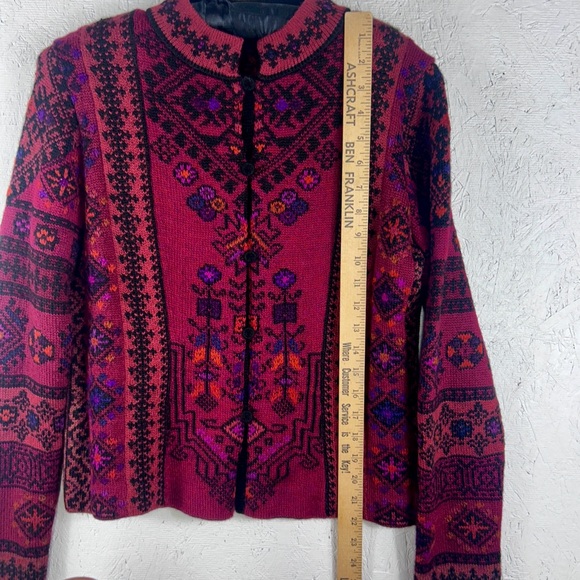 Dakota Cardigan 100% Alpaca Hand Loomed in Bolivia Women’s Size S Button Closure - Picture 6 of 10